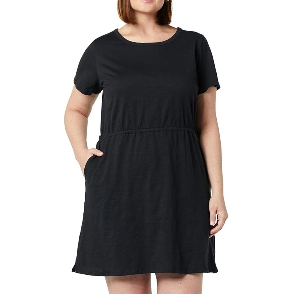 Amazon Essentials Womens‎ Short Sleeve Elastic Waist T-Shirt Dress Black XS